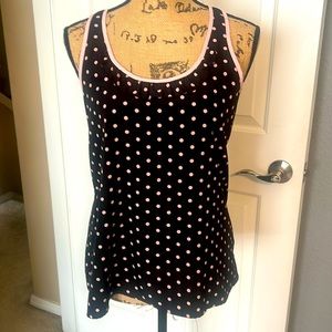 Candies Pink and black polka dot racer back tank